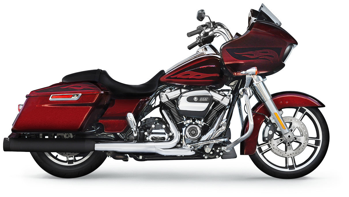 RINEHART RACING 17-23 FLH 4"SO MUFFLERS BLK/BLK END CAPS 500-0107