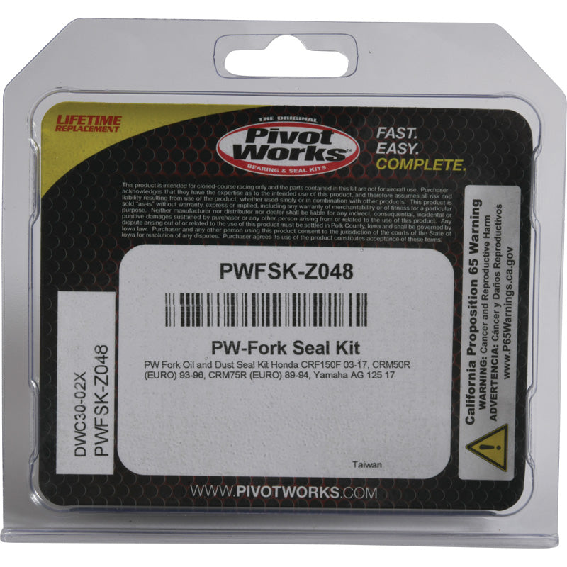 PIVOT WORKS FORK SEAL KIT HONDA CRF150F 03-17 PWFSK-Z048