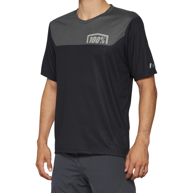 100% AIRMATIC SHORT SLEEVE JERSEY BLACK/CHARCOAL - M 40014-00001