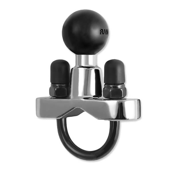 RAM CHROME HANDLEBAR U-BOLT BASE FOR RAILS 0.5" TO 1" IN DIAMETER CHROME, STAINLESS STEEL HARDWARE RAM-B-231CHU