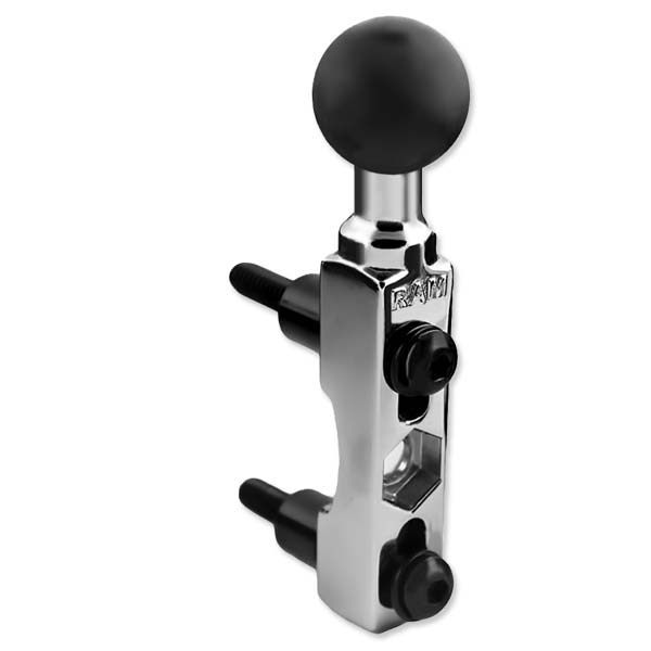 RAM CHROME MOTORCYCLE BRAKE/CLUTCH RESERVOIR BALL BASE CHROME, SINGLE BALL RAM-B-309-1CHU