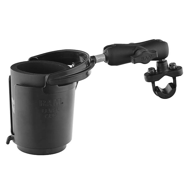 RAM MOUNTS LEVEL CUP HOLDER HANDLEBAR U-BOLT BASE 16OZ RAM-B-132RU