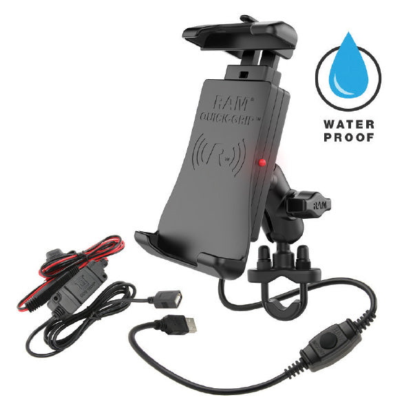 RAM MOUNTS QUICK-GRIP WIRELESS CHARGER UBOLT H-BAR MNT & MC HARDWARE RAMB149ZA-UN14W-V7M1