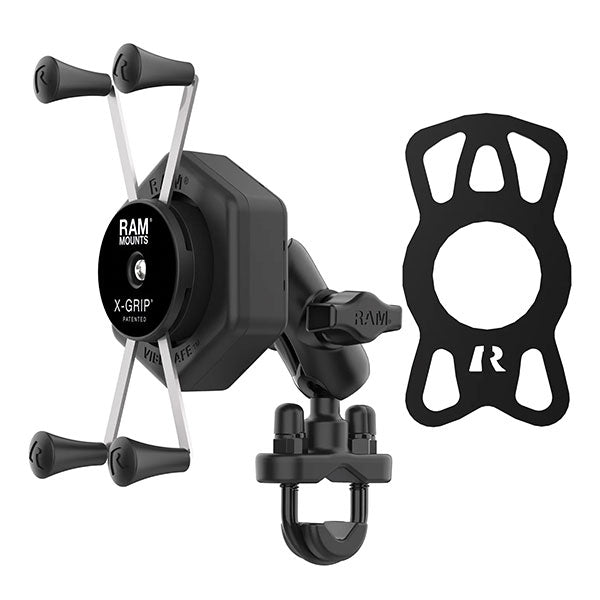 RAM X-GRIP LARGE PHONE MOUNT WITH VIBE-SAFE & U-BOLT BASE MEDIUM RAMB-149Z-A-UN10-462