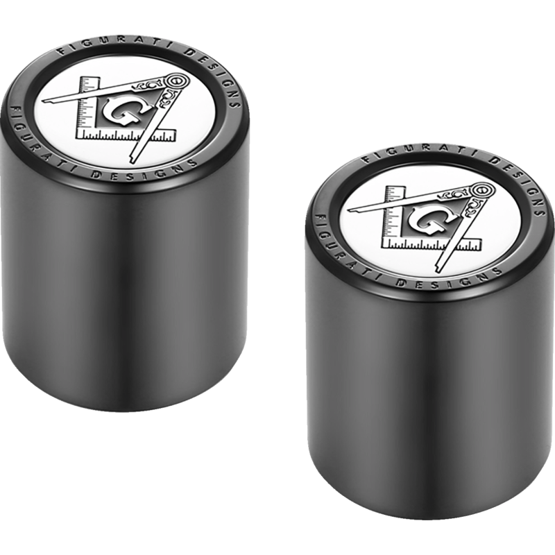 FIGURATI DESIGNS ND MAG DOCKING COVERS BLACK WITH MASONIC-27.2X32MM FD42-DC-27.2/32-BLK