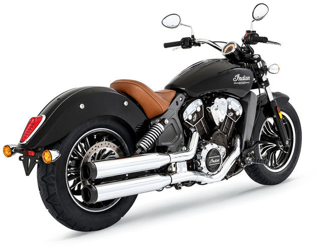 RINEHART RACING 3.5" MUFFLERS INDIAN SCOUT CHRM W/BLK END CAPS 500-0504