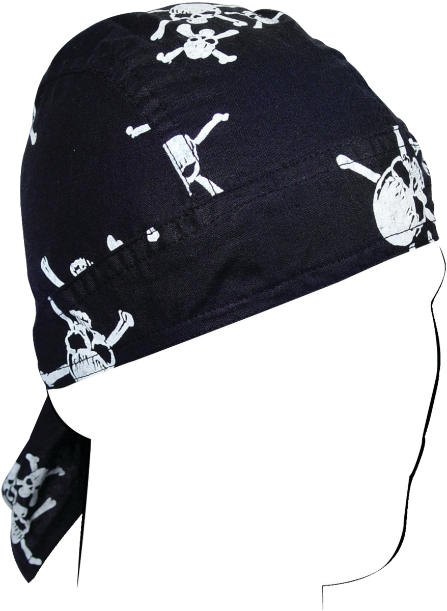 ZAN HEADGEAR ZAN HEADWRAP WHITE CROSSBONES Z113C