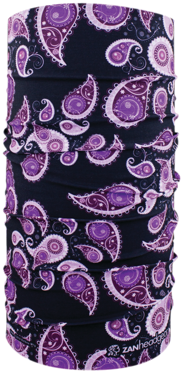 ZAN HEADGEAR MOTLEY TUBE 100% POLYESTER PURPLE PAISLE T228