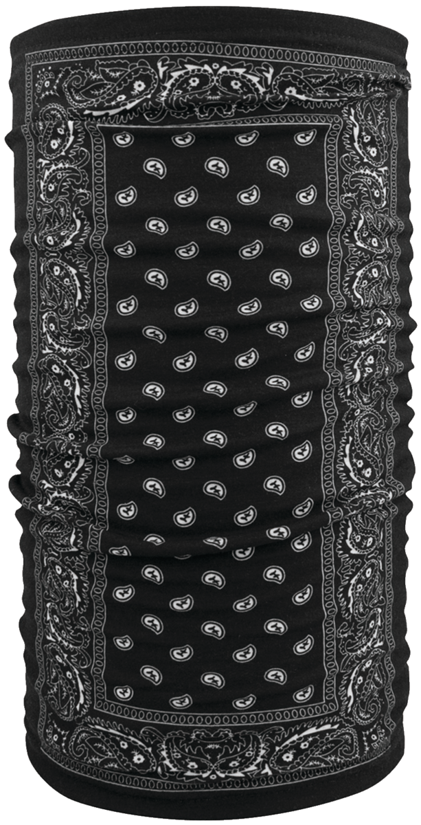 ZAN HEADGEAR MOTLEY TUBE FLEECE LINED BLACK PAISLEY TF101