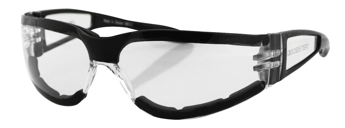 ZAN HEADGEAR SHIELD II SUNGLASS BLACK FRAME CLEAR L ESH203