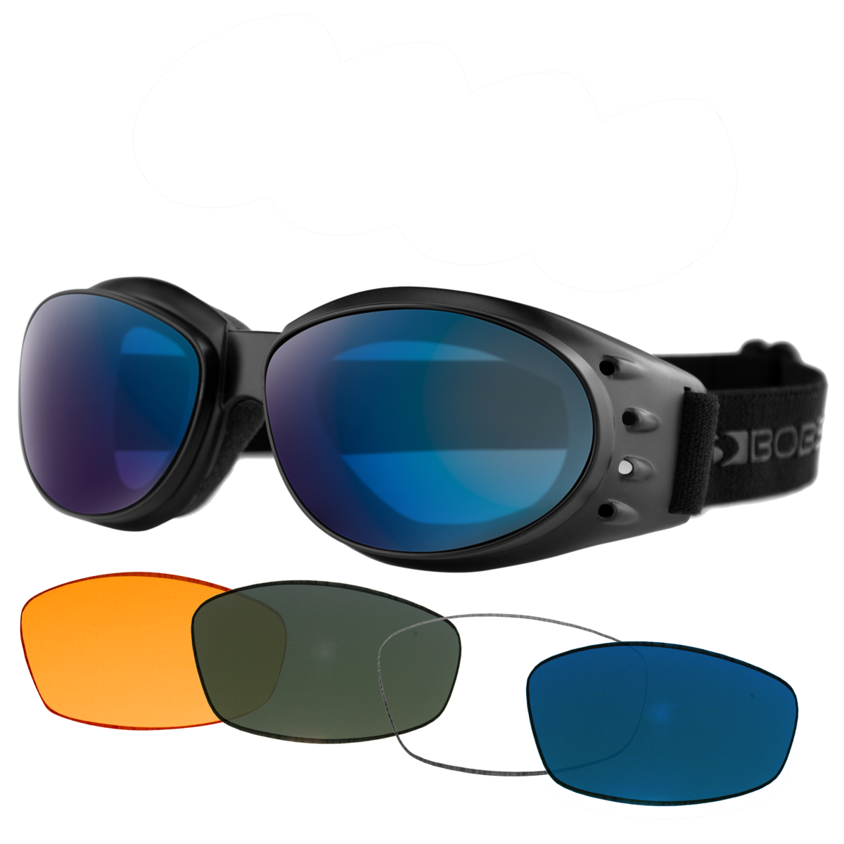 ZAN HEADGEAR CRUISER 3 GOGGLE MATTE BK 4 INTERCHANGEA BCRU001