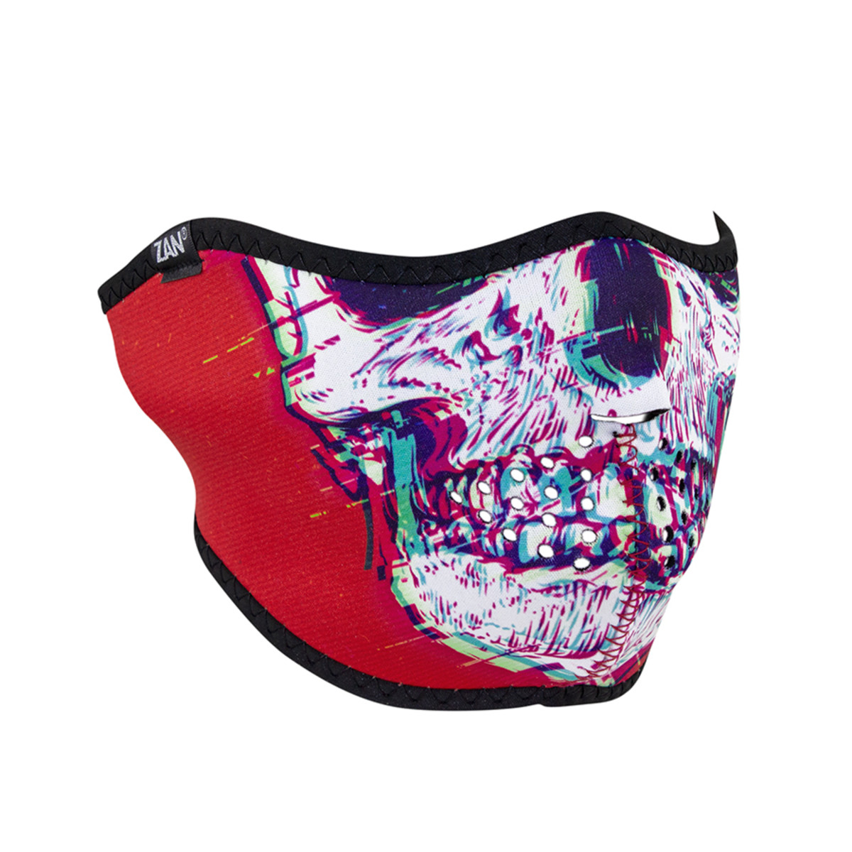 ZAN HEADGEAR HALF MASK NEOPRENE GLITCH SKULL WNFM471H