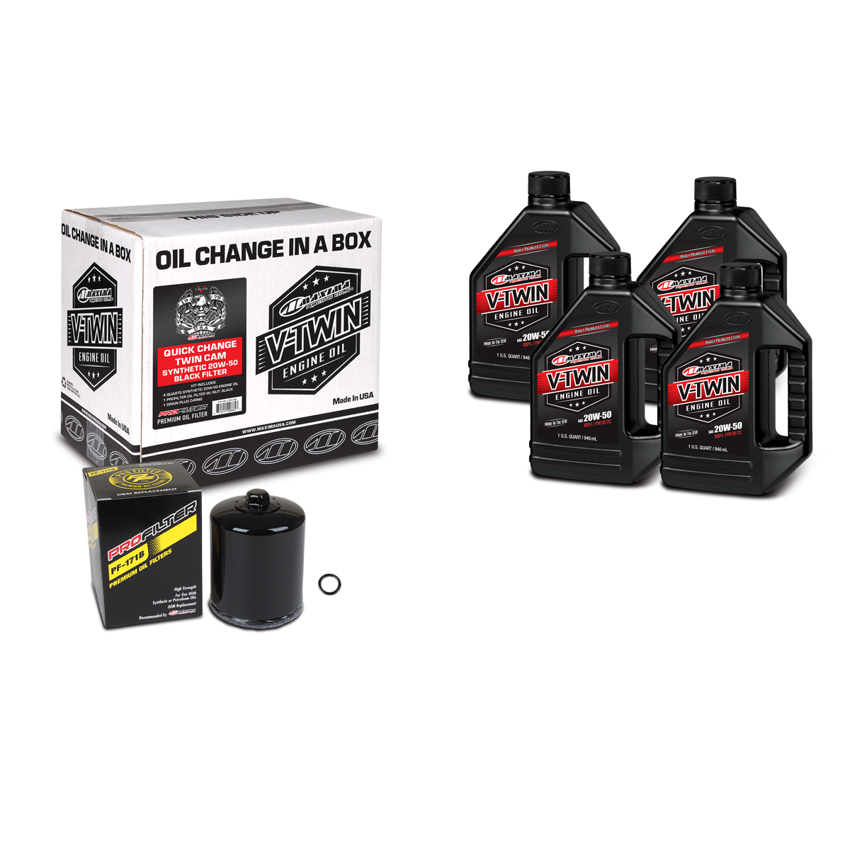 MAXIMA V-TWIN KIT SYNTHETIC BLACK FILTER TC 90-119014B