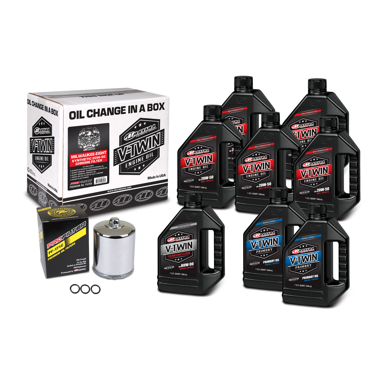 MAXIMA V-TWIN OIL KIT SYNTHETIC CHR MILWAUKEE-8 90-129018C