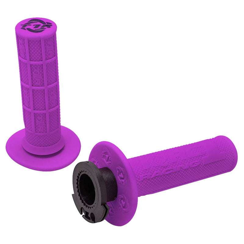 TORC 1 DEFY MX HOLE SHOT LOCK ON GRIPS 1/2 WAFFLE PURPL 3755-0162