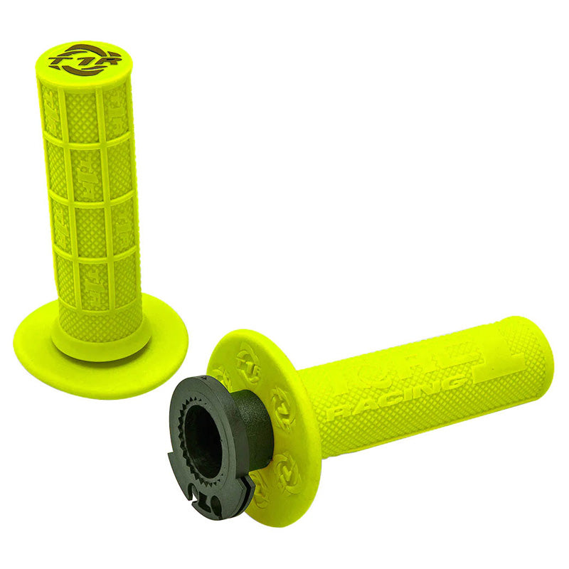 TORC 1 DEFY MX HOLE SHOT LOCK ON GRIPS 1/2 WAFFLE YELLOW 3755-0602