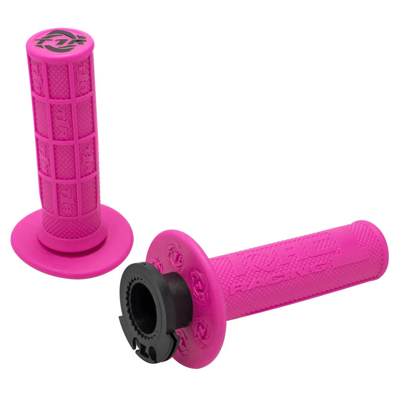 TORC 1 DEFY MX HOLE SHOT LOCK ON GRIPS 1/2 WAFFLE PINK / 3755-0902