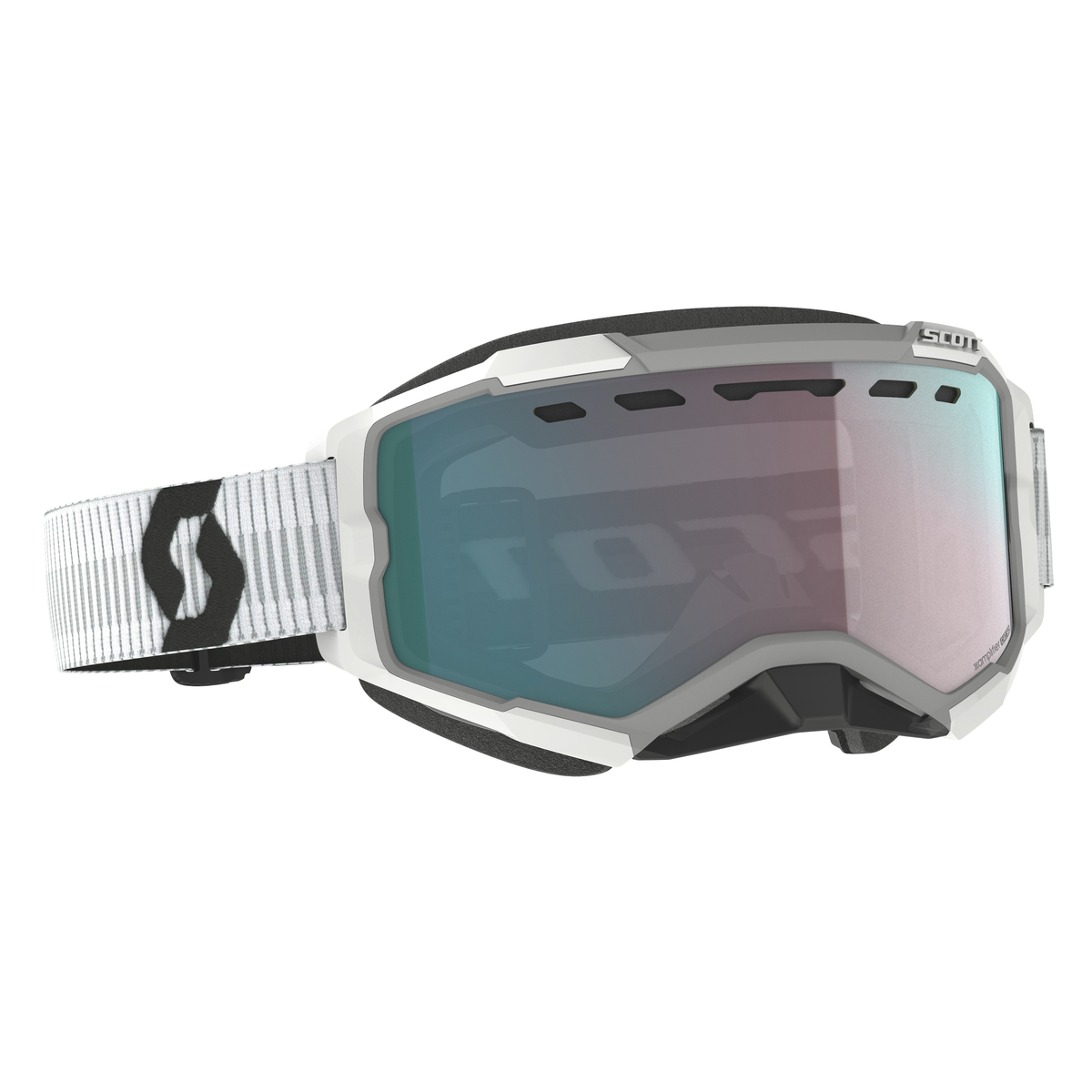 SCOTT FURY SNO WHT W/ AQUA CHR LENS 278605-0002351