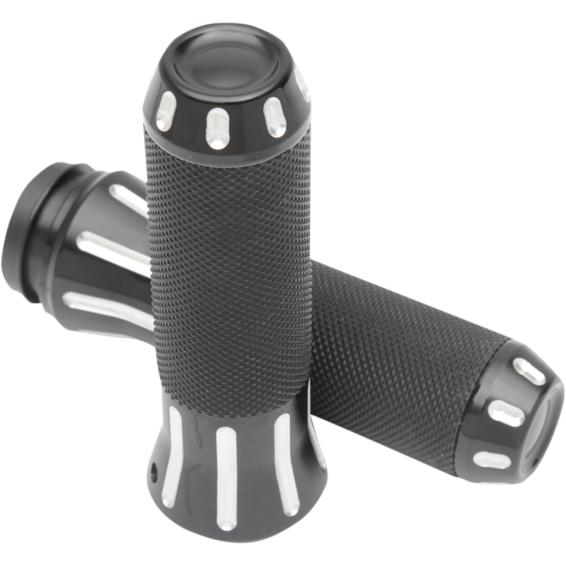 DRAG SPECIALTIES GRIPS CUSTOM 08-19 FLHT  BLK CUT 354127