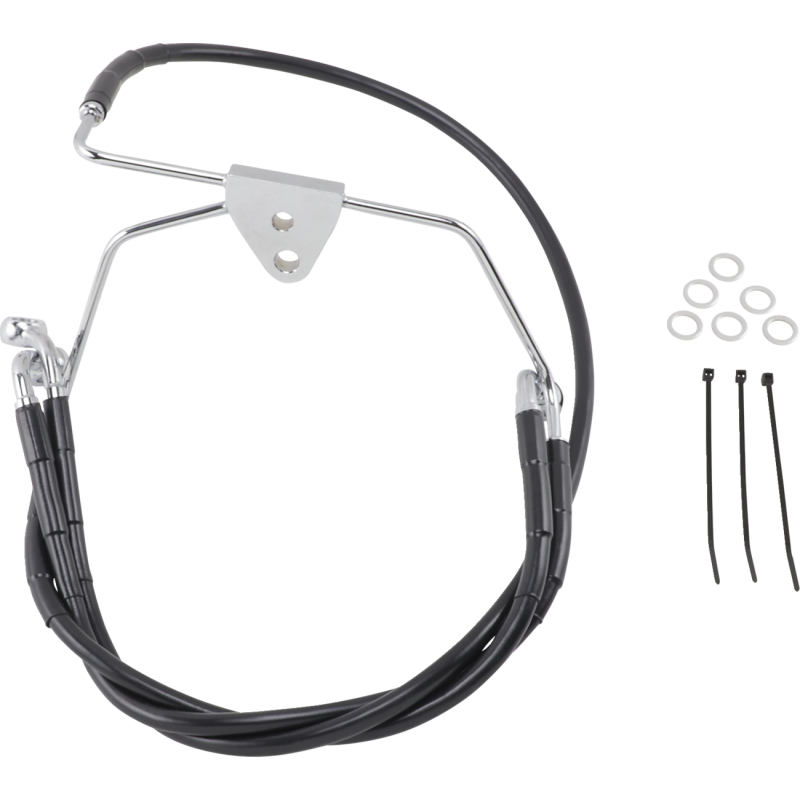 DRAG SPECIALTIES 96-07 FLHT/X +6BLK FRT BRK LINE KIT 660411-6BLK