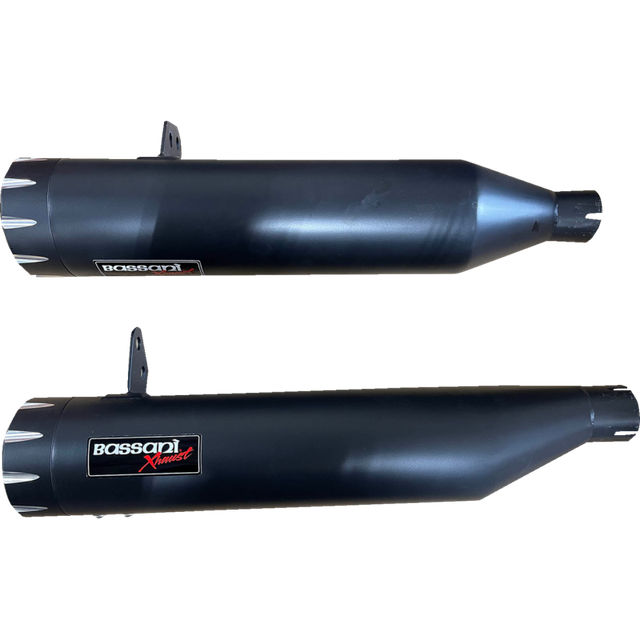 BASSANI XHAUST 23 CHIEF 4" SLIP-ON MUFFLERS BLK 8CH17B