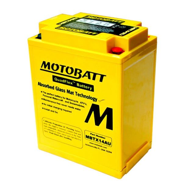 MOTOBATT MBTX14AU BATTERY QUADFLEX MOTOBATT MBTX14AU