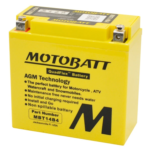 MOTOBATT MBT14B4 BATTERY QUADFLEX MOTOBATT MBT14B4