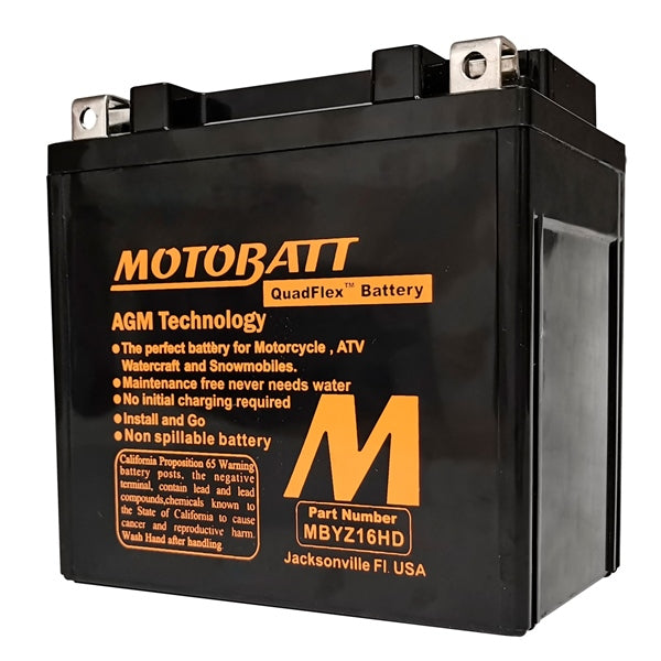 MOTOBATT MBYZ16HD BATTERY QUADFLEX MOTOBATT MBYZ16HD