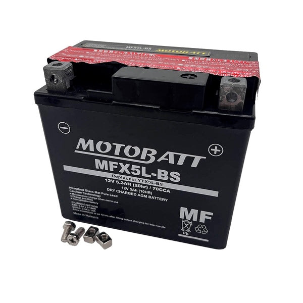 MOTOBATT MFX5L-BS BATTERY YTX MF AGM MOTOBATT MFX5L-BS