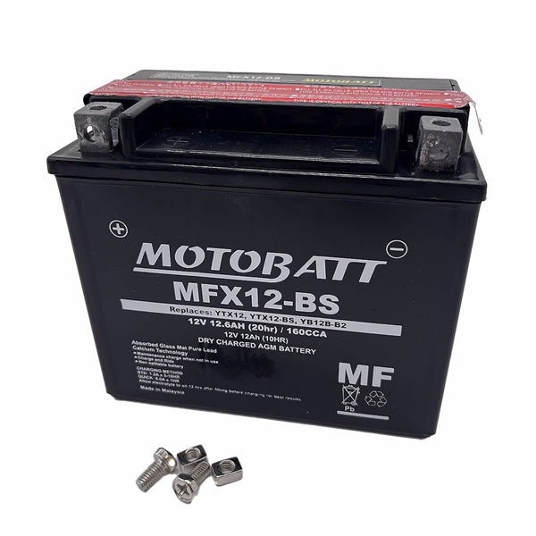MOTOBATT MFX12-BS BATTERY YTX MFX AGM MOTOBATT MFX12-BS