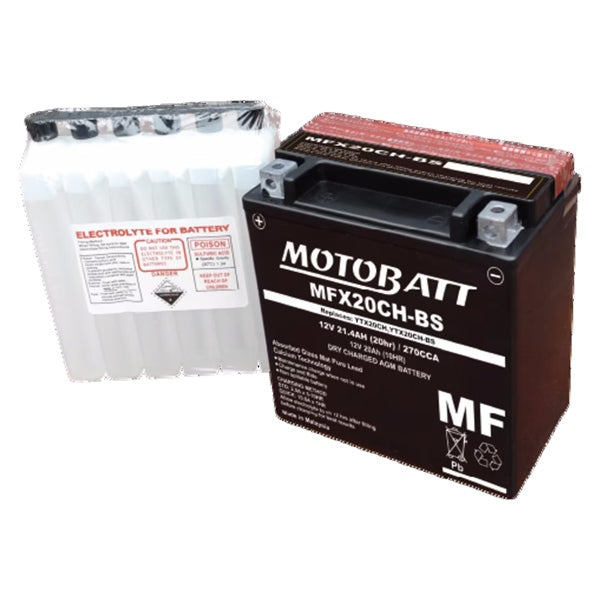 MOTOBATT MFX20CH-BS BATTERY YTX MFX AGM MOTOBATT MFX20CH-BS