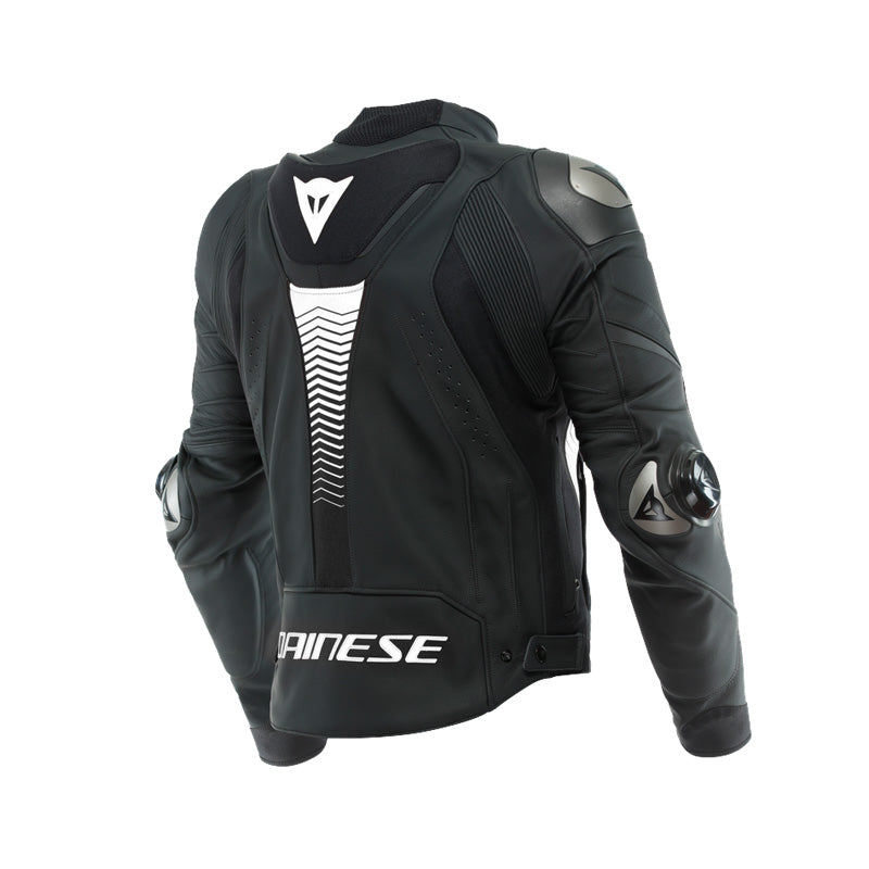DAINESE SUPER SPEED 4 LTHR JKT MAT BLK/WHT 54 1533870-78A-54