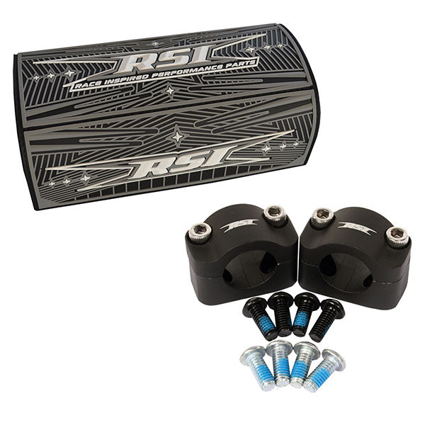 RSI OVERRSIZED 1 1/8" FAT HANDLBAR CLAMP KIT WITH BAR PAD WITH BLACK BAR PAD OC-1-BKIT