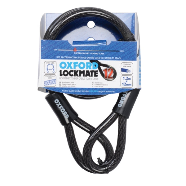 OXFORD PRODUCTS CABLE LOCK MATE12 1.2MX12MM SI OXFORD LK189