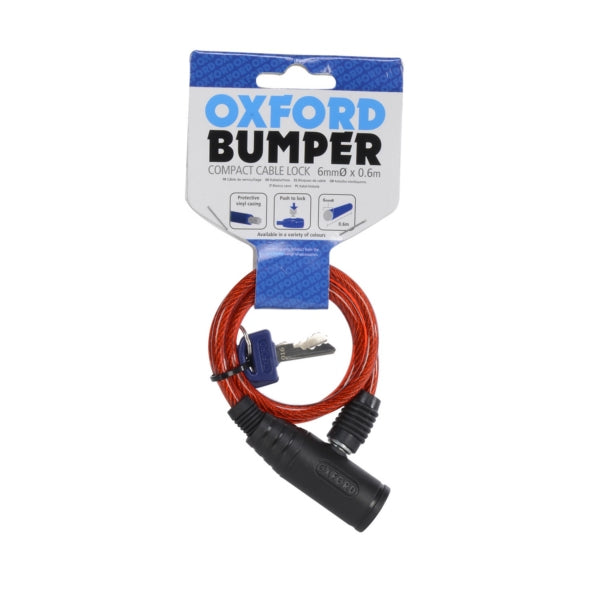 OXFORD PRODUCTS CABLE LOCK  600X6MM BUMPER RD OXFORD OF06