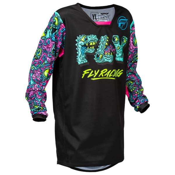FLY KINETIC MUTANT JERSEY BLACK/MULTI YOUTH MEDIUM 379-525YM