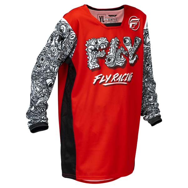 FLY KINETIC MUTANT JERSEY RED/WHITE/BLACK YOUTH LARGE 379-526YL