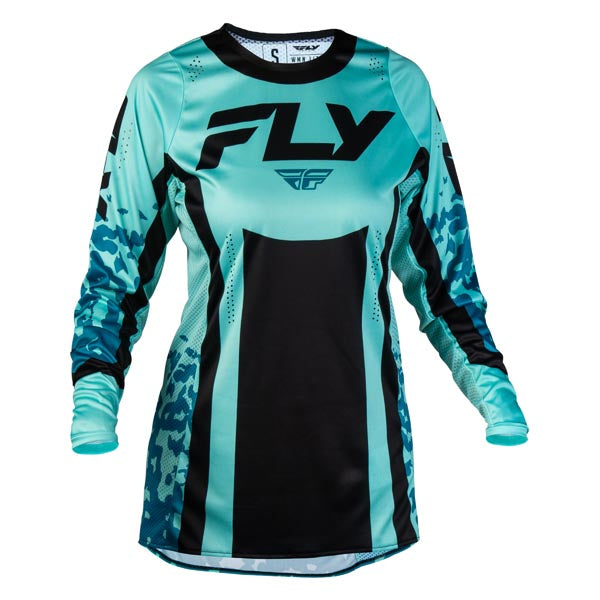 FLY RACING WOMENS LITE FLAKE JERSEY AQUA/TEAL/BLACK MEDIUM 380-621M