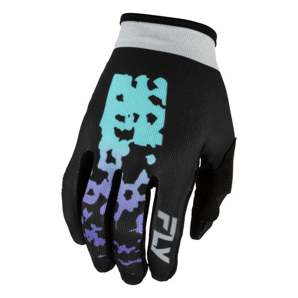 FLY RACING LITE FLAKE GLOVES BLACK/GREY/MULTI YOUTH MEDIUM 380-710YM