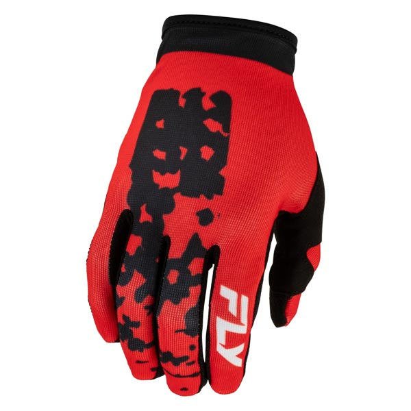 FLY RACING LITE FLAKE GLOVES RED/BLACK YOUTH MEDIUM 380-712YM