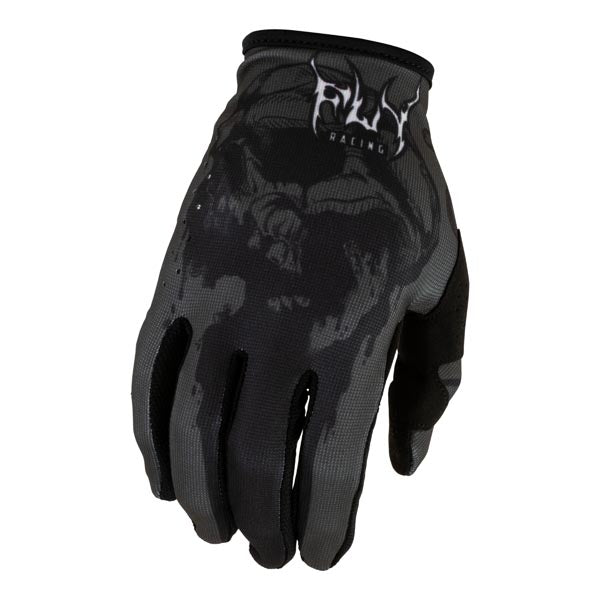FLY RACING LITE DARK SERIES GLOVES GREY/BLACK YOUTH MEDIUM 380-715YM