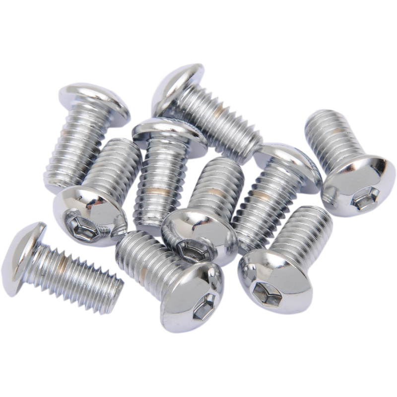 DRAG SPECIALTIES 3/8-16*1 BUTTON HD SCREW(10) CY-CHROME MPB270