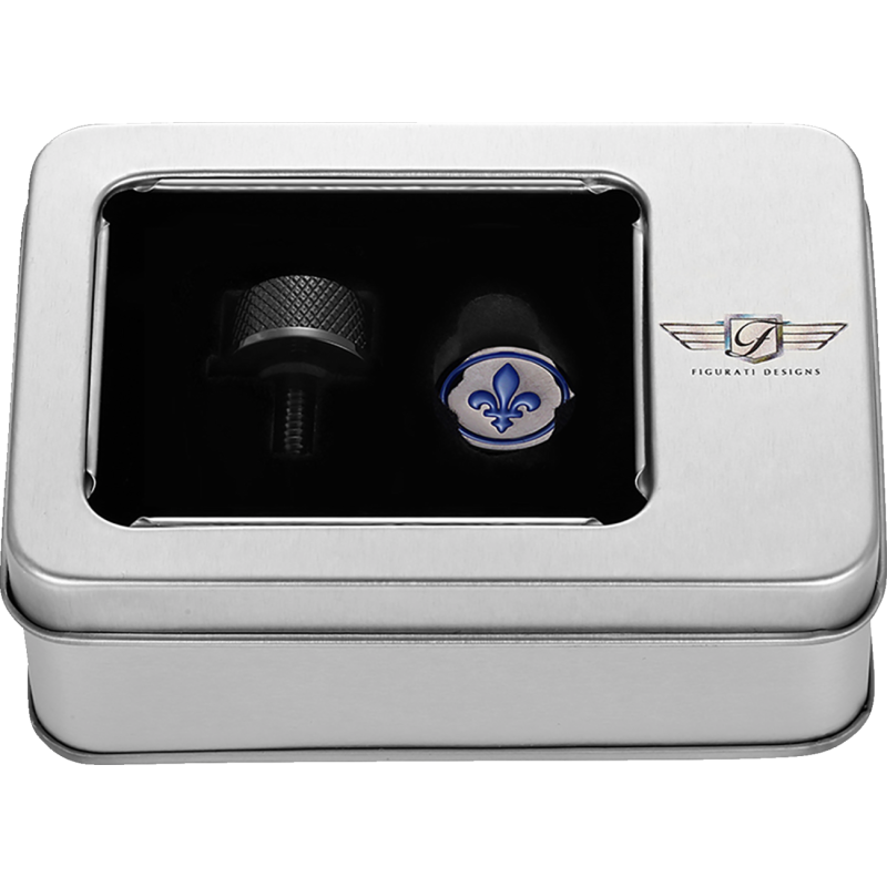 FIGURATI DESIGNS BLUE FLEUR-DE-LIS SEAT SCREW BLACK FD05-SEAT_SCREW-BK