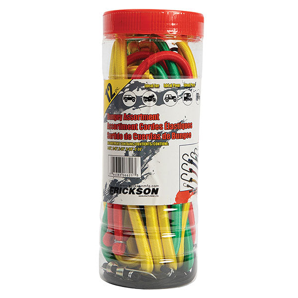 ERICKSON ASSORTED JAR OF BUNGEY CORDS 25PC  06622