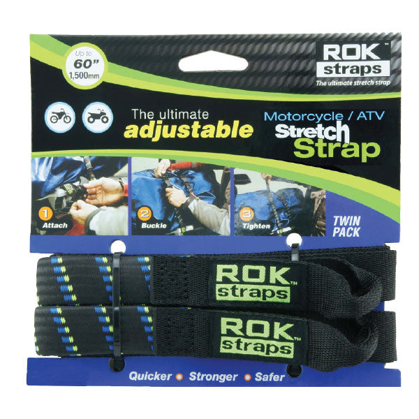 ROK MOTORSPORT / ATV STRAPS 1"X60" BLUE/GREEN ROK00001