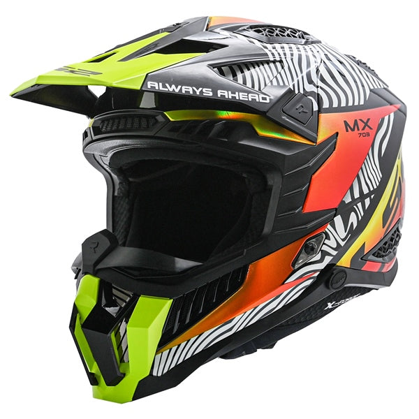 LS2 HELM X-FORCE FAN FULL WH/BK/OG/YE M 703-1173