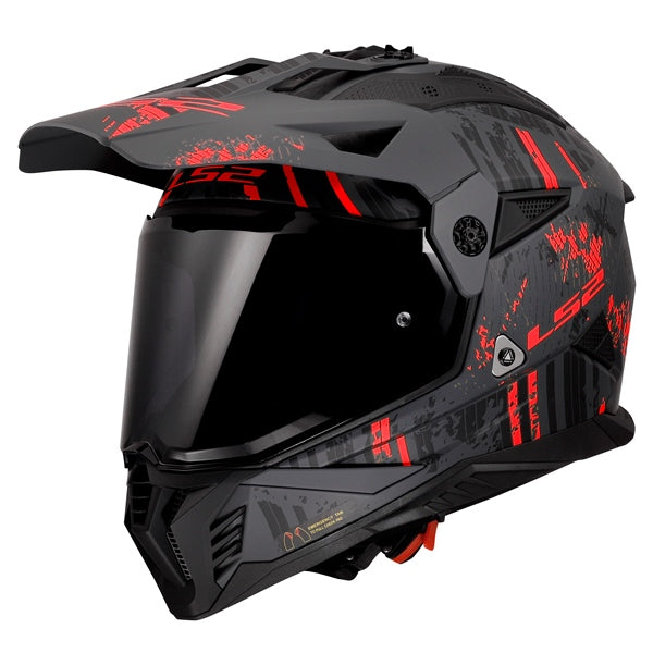 LS2 HELM BLAZE II CRAZY W/SUNV LGY/RD L 702-1114