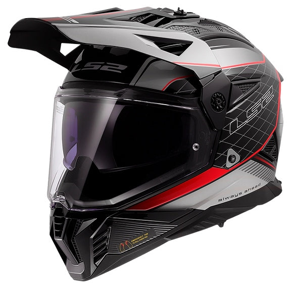 LS2 HELM BLAZE II MERID W/SUNV BK/LGY/RD XL 702-1135