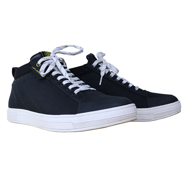 HELGRADE MEN'S VEDDER MID-TOP MOTO SHOES 12 BLACK 8-301077