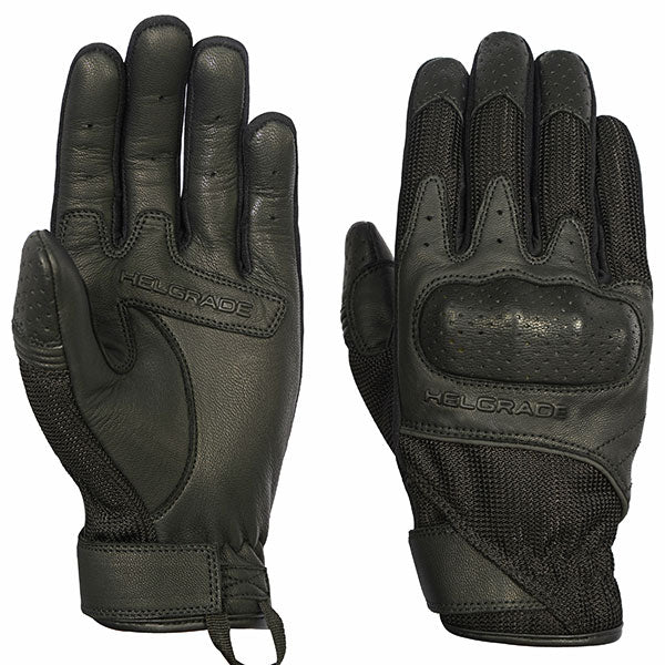 HELGRADE WILDE LEATHER AND MESH GLOVES MEDIUM BLACK 8-605013